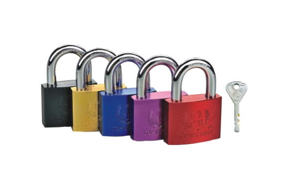CURVED ALUMINIUM PADLOCK WITH COLOR SURFACE TREATMENT/DETACHED. Product Image