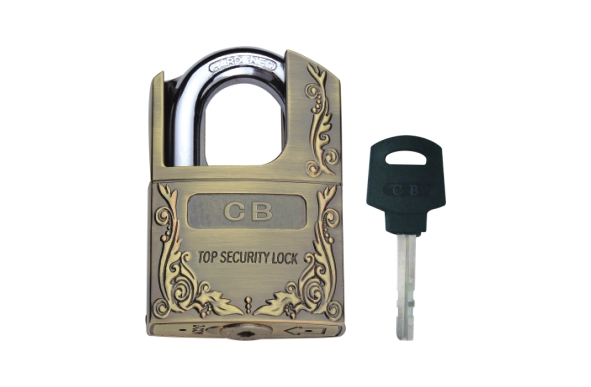 RECTANGULAR FULL SHACKLE PROTECTED ALLOY PADLOCK WITH ANCIENT STYLE Product Image