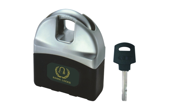 EUROPE STYLE FULL SHACKLE PROTECTED PLASTIC COVER PADLOCK Product Image