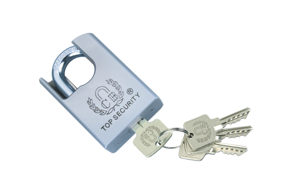 DOUBLE PINS BRASS PADLOCK WITH SHACKLE PROTECTDE Product Image