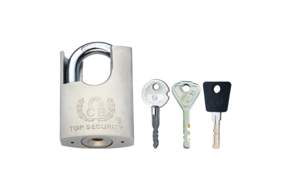 CHROME IRON PADLOCK WITH SHACKLE PROTECTED/DETACHED Product Image